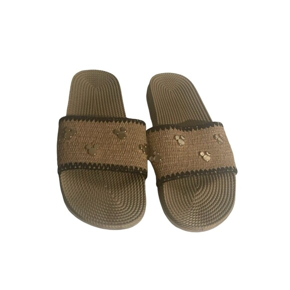 DISNEY NWT Sandals Womans SZ  10 Black/Natural Slides  MICKEY MOUSE - Picture 8 of 12